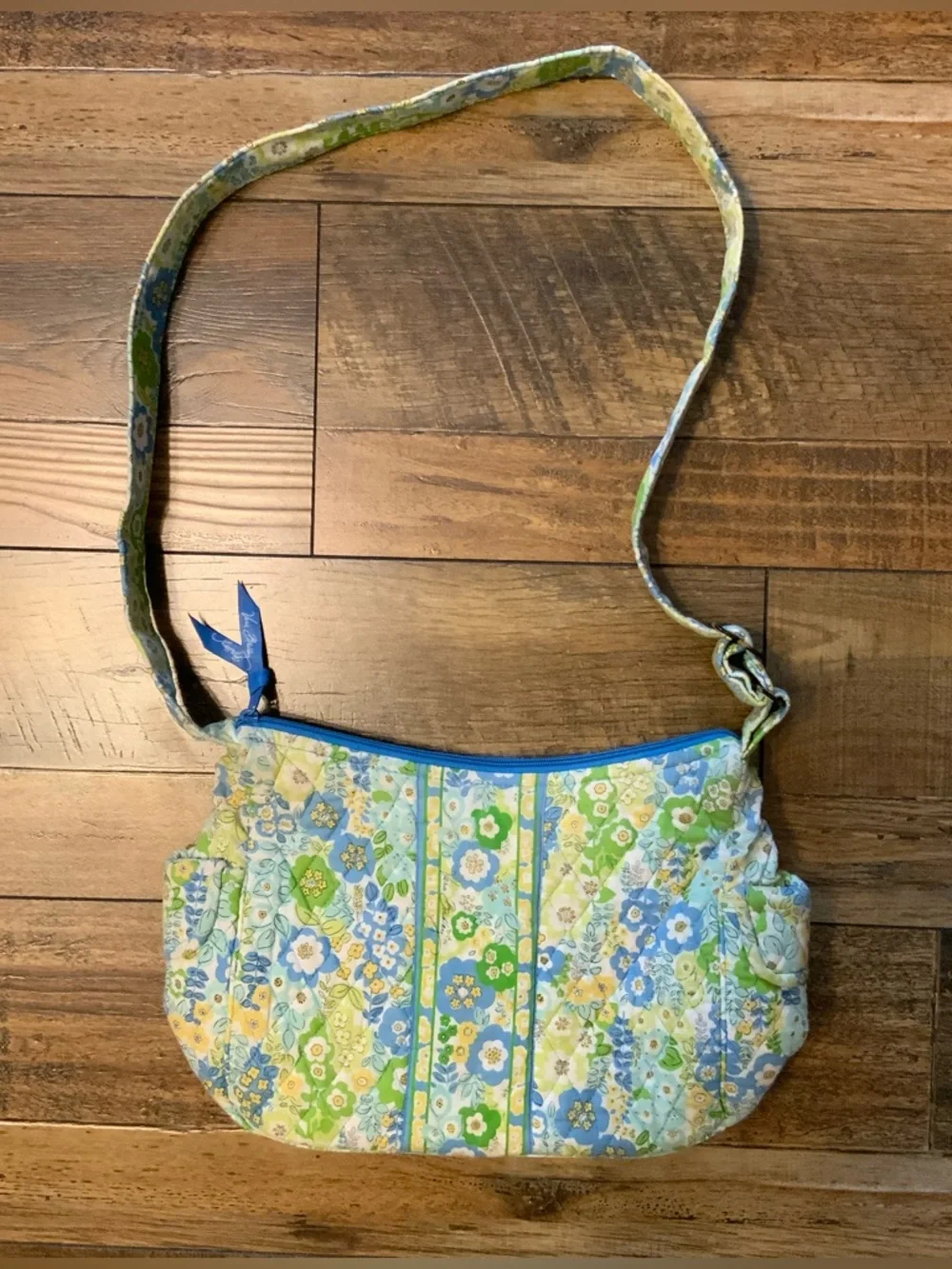 Vera Bradley Sophie English Meadow Purse Quilted Blue Yellow - Picture 2 of 13